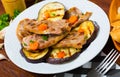 Mutton chops served with grilled vegetables Royalty Free Stock Photo