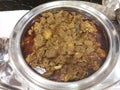 Mutton curry in a big bowl ,prepared from goat meat