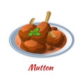 Mutton curry is delicious and famous food of Halal in colored gradient design icon