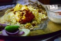 Mutton or lamb Biryani is most well-known delights from the famous Mughlai  Cuisine. Royalty Free Stock Photo