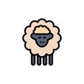 Mutton, Ram, Sheep, Spring Flat Color Icon. Vector icon banner Template