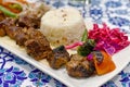 Mutton Seekh Kebab Cubes Served with Butter Rice