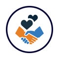 Mutual friendship, Friendship, handshake, interaction, mutual, respect icon