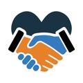 Mutual friendship, Friendship, handshake, interaction, mutual, respect icon