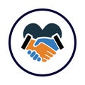 Mutual friendship, Friendship, handshake, interaction, mutual, respect icon