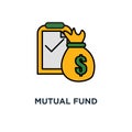 mutual fund management icon. long term investment, loan approval, accountancy service, pension savings concept symbol design, Royalty Free Stock Photo