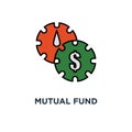 mutual fund management icon. long term investment return, dividend payment, portfolio performance analysis, thin stroke concept Royalty Free Stock Photo