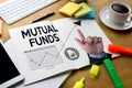 MUTUAL FUNDS Finance and Money concept , Focus on mutual fund i Royalty Free Stock Photo