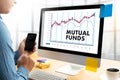 MUTUAL FUNDS Finance and Money concept , Focus on mutual fund in Royalty Free Stock Photo