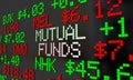 Mutual Funds Stock Tickers Scrolling Investment Options 3d Illus