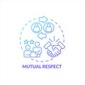 Mutual respect in workplace blue gradient concept icon