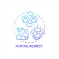 Mutual respect in workplace blue gradient concept icon Royalty Free Stock Photo