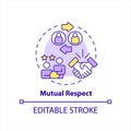 Mutual respect in workplace concept icon