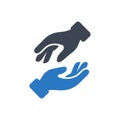 Mutual Support Hands Icon Royalty Free Stock Photo