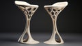 Muusan 3d Printed Stool: Art Nouveau Organic Forms With Modern Cream Style