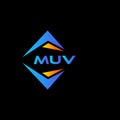 MUV abstract technology logo design on Black background. MUV creative initials letter logo concept