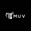MUV credit repair accounting logo design on BLACK background. MUV creative initials Growth graph letter logo concept. MUV business