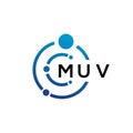 MUV letter technology logo design on white background. MUV creative initials letter IT logo concept. MUV letter design Royalty Free Stock Photo