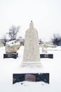 Muzeon sculpture park in Moscow in winter. Royalty Free Stock Photo