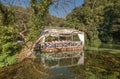 Restaurant at Blue Eye spring of the river Bistrica near Muzine, Albania