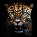 Muzzle angry and beautiful leopard