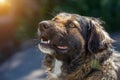 Muzzle dogs mongrels close-up natural background Royalty Free Stock Photo
