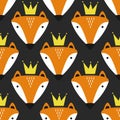 Muzzle of foxes, seamless pattern