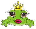 Muzzle of frog girl with lipstick