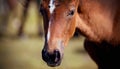 Muzzle of a red colt close-up Royalty Free Stock Photo