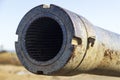 The muzzle of a Soviet B-13 gun Royalty Free Stock Photo