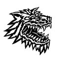 Muzzle of a terrible werewolf monster. Vector illustration. Royalty Free Stock Photo