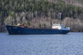 Mv Falknes arrivals Bakke harbor to load gravel Royalty Free Stock Photo