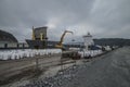 Mv Komet III unloads chemical goods Royalty Free Stock Photo