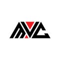 MVC triangle letter logo design with triangle shape. MVC triangle logo design monogram. MVC triangle vector logo template with red Royalty Free Stock Photo