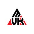 MVK triangle letter logo design with triangle shape. MVK triangle logo design monogram. MVK triangle vector logo template with red Royalty Free Stock Photo