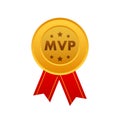 MVP gold medal award. Most valuable player. Vector stock illustration Royalty Free Stock Photo