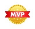 MVP gold medal award. Most valuable player. Vector stock illustration Royalty Free Stock Photo