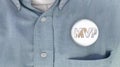 MVP Most Valuable Player Person Button Pin Shirt