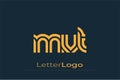 MVT Creative Unique Modern Letter Logo Design. Elegant Monogram Logo Design with Decorative Elements and Typography Royalty Free Stock Photo