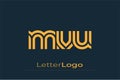 MVU Creative Unique Modern Letter Logo Design. Elegant Monogram Logo Design with Decorative Elements and Typography Royalty Free Stock Photo