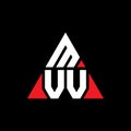MVV triangle letter logo design with triangle shape. MVV triangle logo design monogram. MVV triangle vector logo template with red Royalty Free Stock Photo