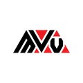 MVV triangle letter logo design with triangle shape. MVV triangle logo design monogram. MVV triangle vector logo template with red Royalty Free Stock Photo