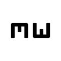 Black solid icon for Mw, monogram and company Royalty Free Stock Photo