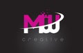 MW M W Creative Letters Design With White Pink Colors