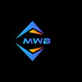 MWB abstract technology logo design on Black background. MWB creative initials letter logo concept