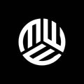 MWE letter logo design on black background. MWE creative initials letter logo concept. MWE letter design Royalty Free Stock Photo