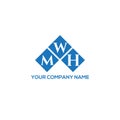 MWH letter logo design on white background. MWH creative initials letter logo concept. MWH letter design.MWH letter logo design on Royalty Free Stock Photo