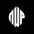 MWP circle letter logo design with circle and ellipse shape. MWP ellipse letters with typographic style. The three initials form a Royalty Free Stock Photo