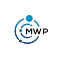 MWP letter technology logo design on white background. MWP creative initials letter IT logo concept. MWP letter design Royalty Free Stock Photo