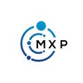 MXP letter technology logo design on white background. MXP creative initials letter IT logo concept. MXP letter design Royalty Free Stock Photo